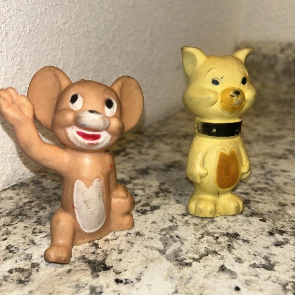 Alan Jay Rubber Squeak Toys Tom‎ & Jerry Mouse And Spike's Som Tyke RARE E2